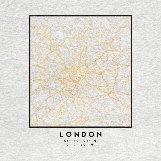 LONDON UNITED KINGDOM CITY STREET MAP ART by deificusArt